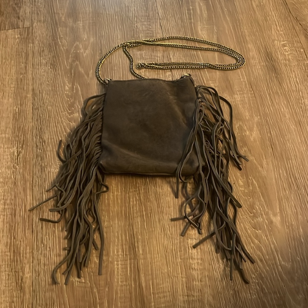 Urban Outfitters Suede Fringe Crossbody Bag